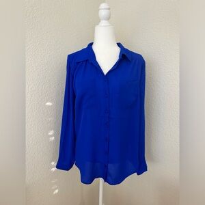 NWT TORRID BLUE BUTTON DOWN TOP BLOUSE TORRID SIZE 1 (SIZE 14/16 - 1X)